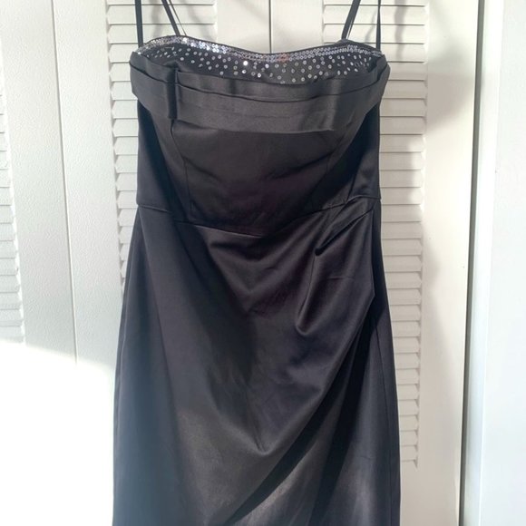 Max and Cleo Strapless Black Tie Dress 12 - Picture 1 of 6